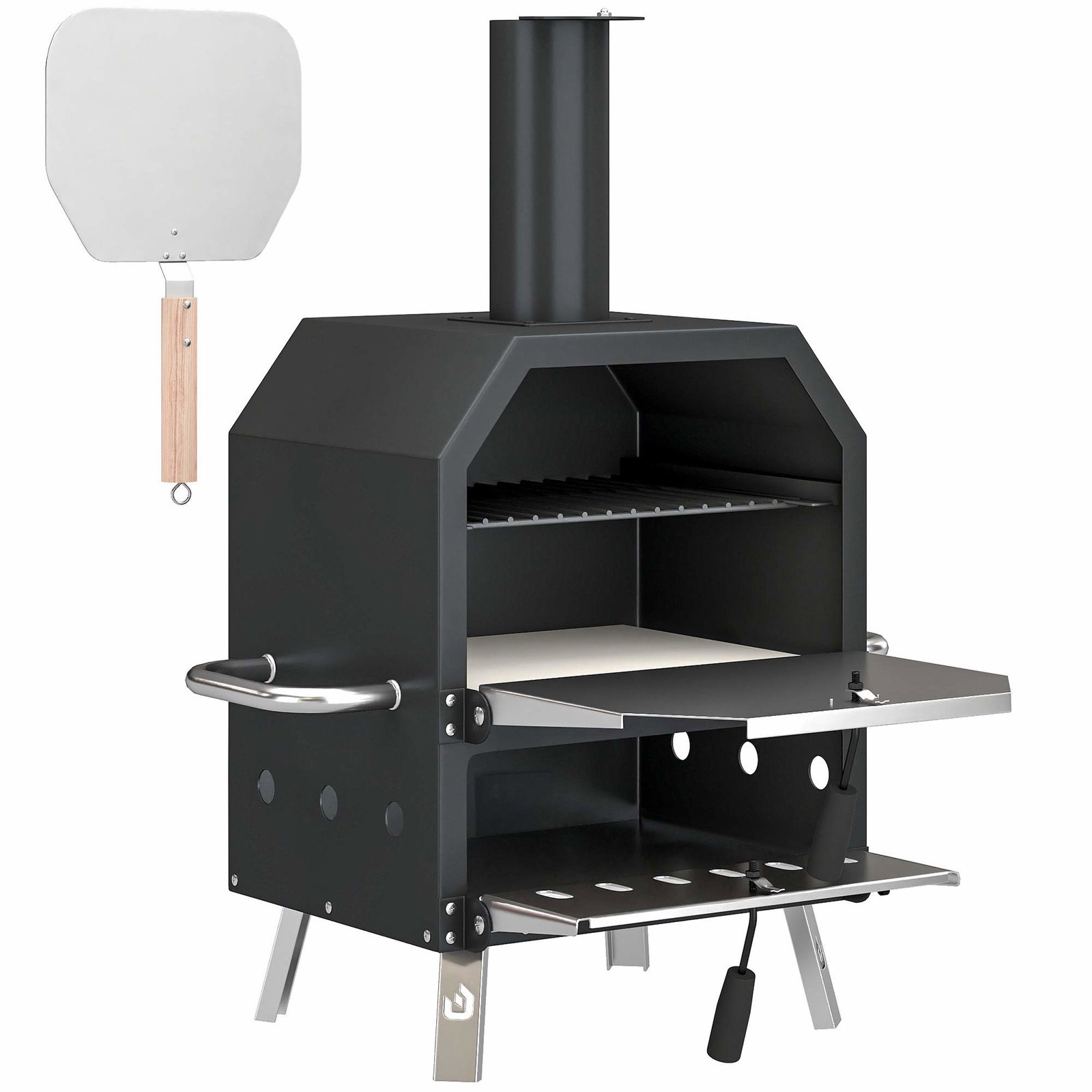 Vedeldad pizzaugn för utomhusbruk – två nivåer, bärbar | Hem & Hobby | Pryloteket