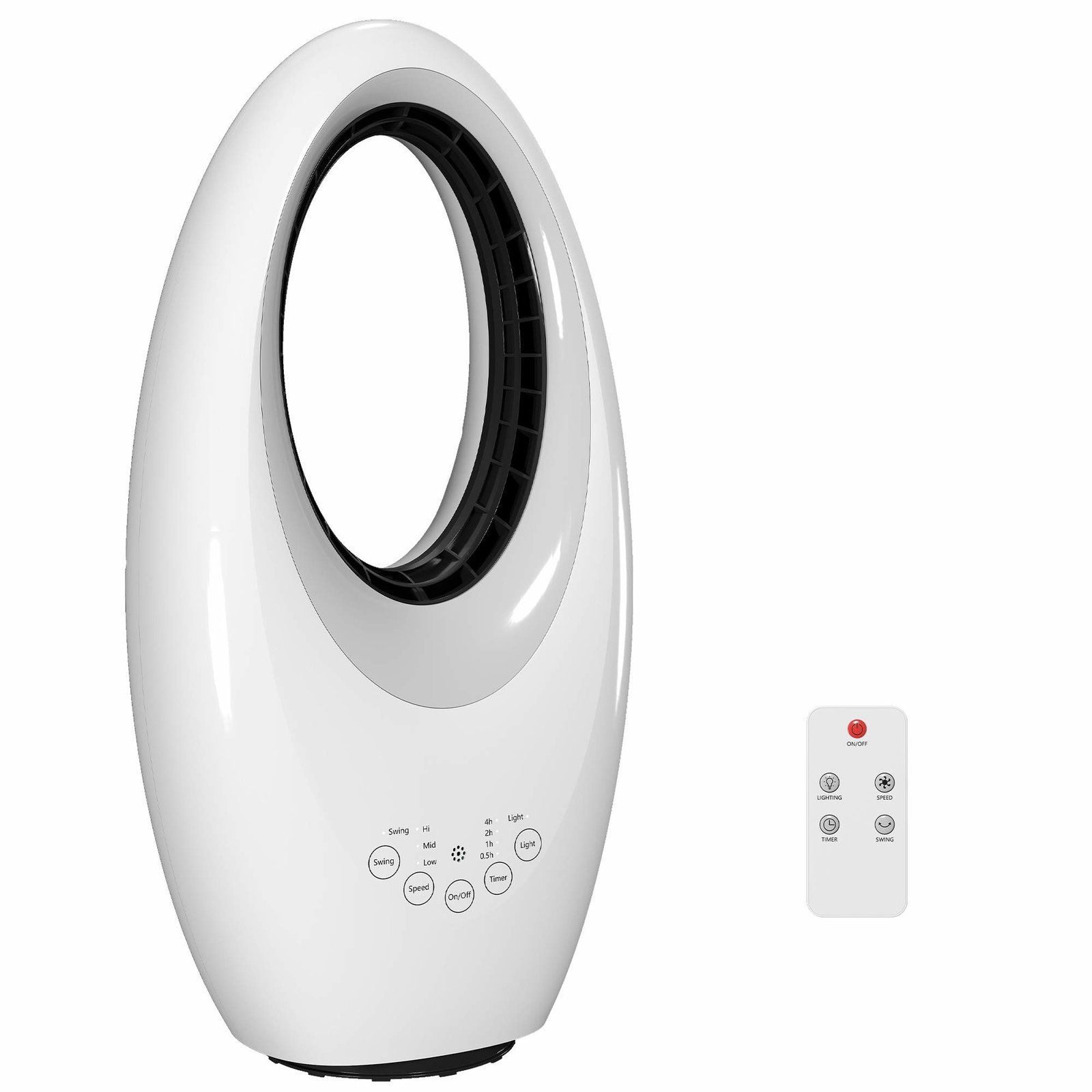 Bladløs tårnventilator – Stille, oscillerende, LED-lys