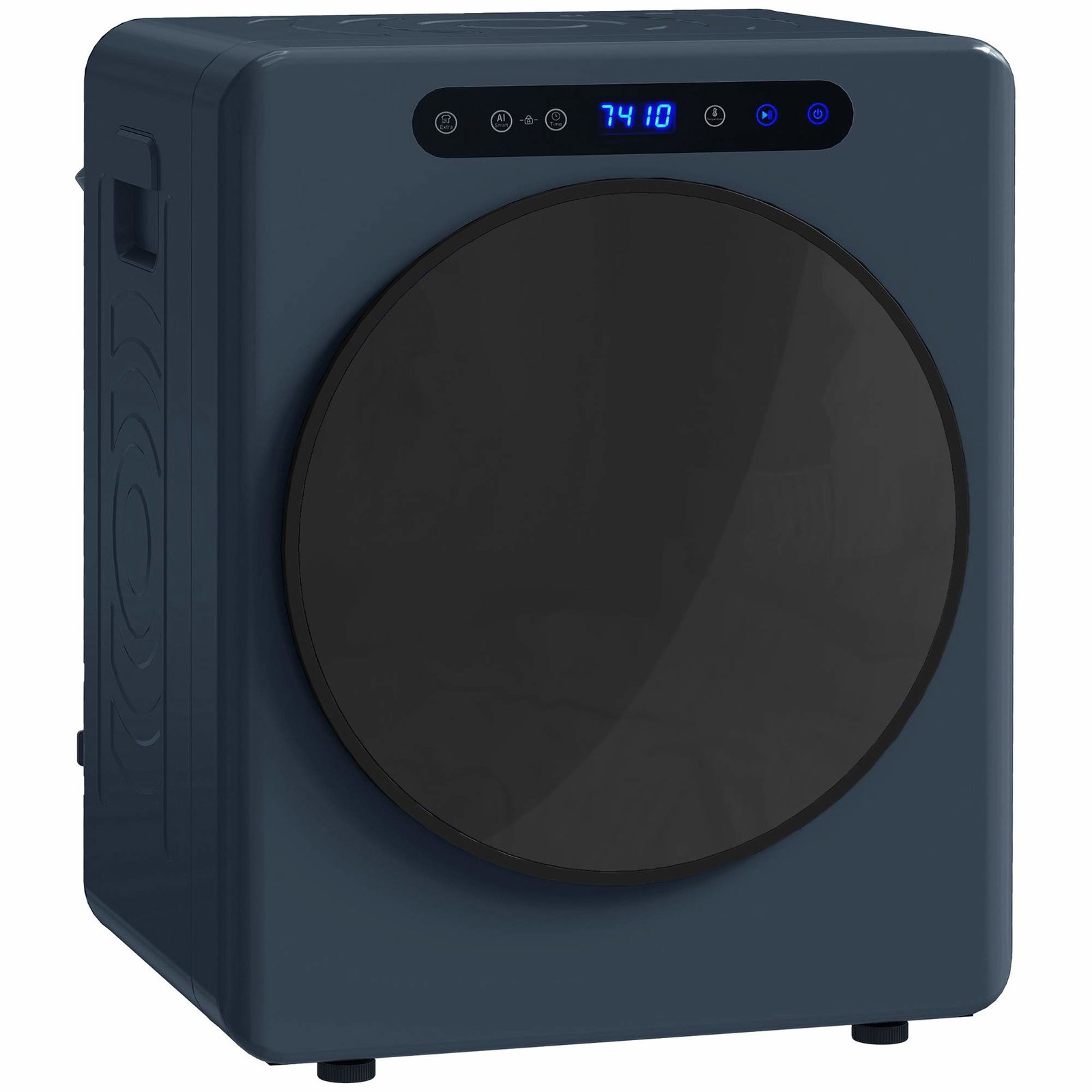 Kompakt 5 kg frontmatad torktumlare – rostfritt stål, 1000 W, blå | Hem & Hobby | Pryloteket