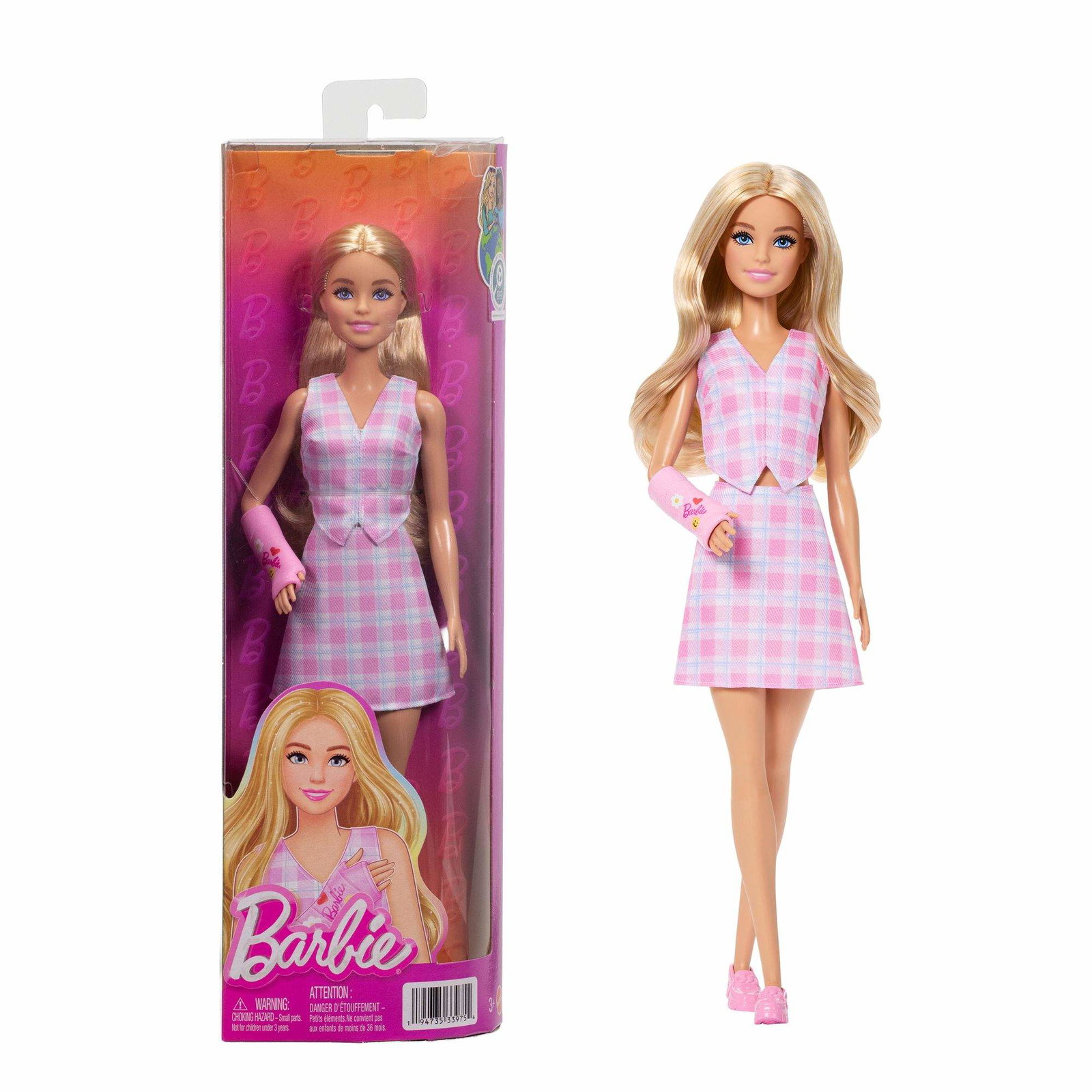 Barbie Fashionista-docka med rosa rutig kjol och väst | Hem & Hobby | Pryloteket