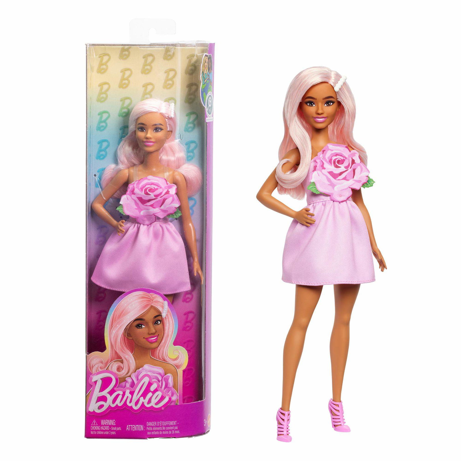 Barbie Fashionista-docka – Rosa rosklänning och klackar | Hem & Hobby | Pryloteket