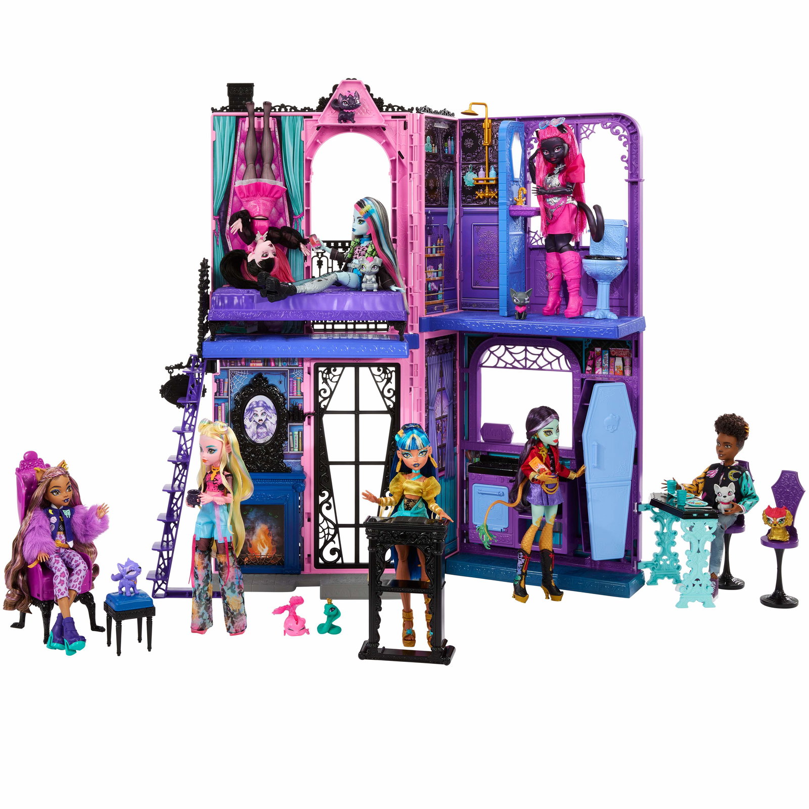 Monster High dockhotell med 5 lekplatser och möbler | Hem & Hobby | Pryloteket