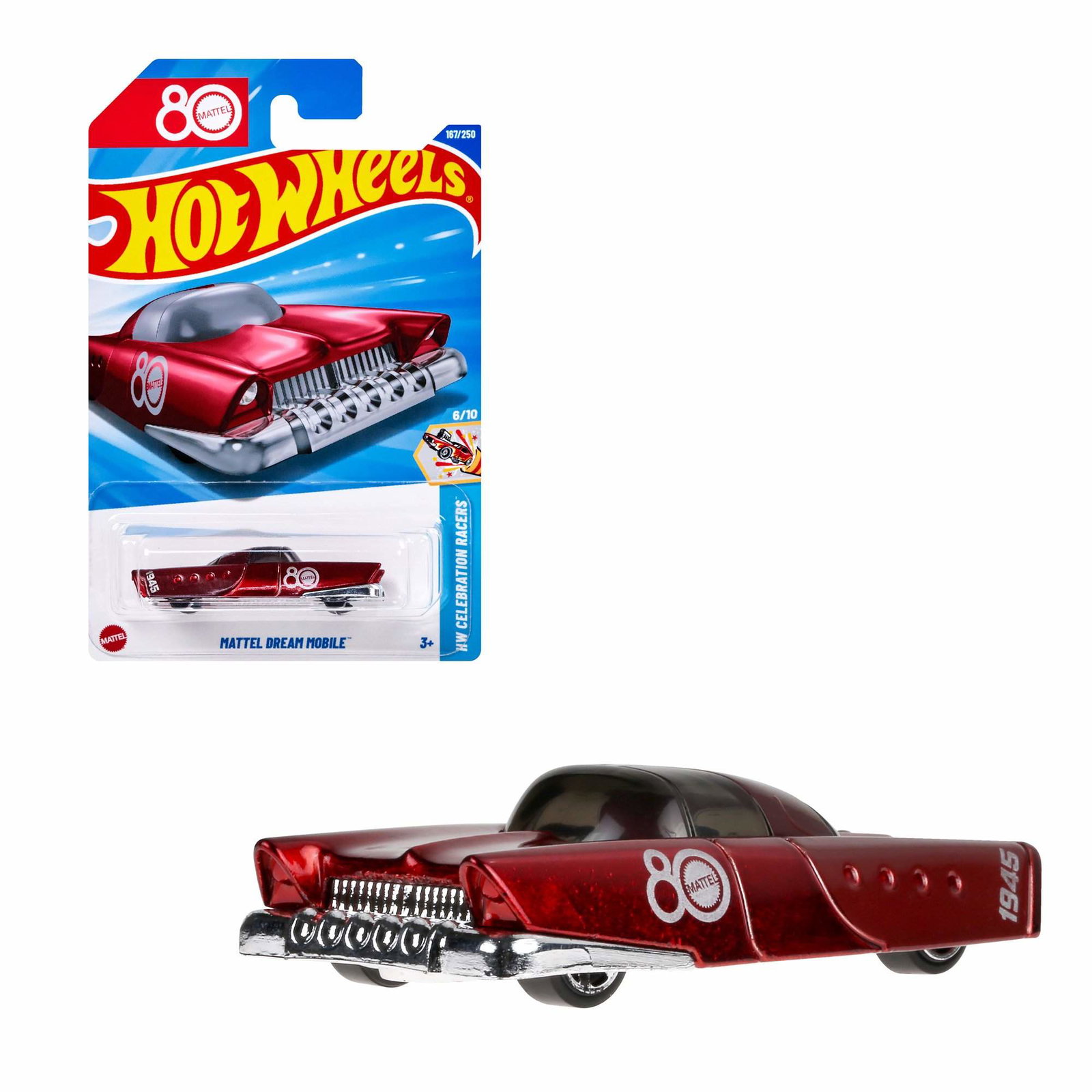 Hot Wheels Rubinrød støbt bil – 80-års jubilæumsudgave billede