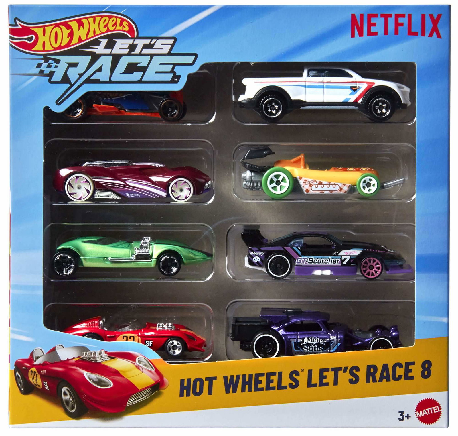 Hot Wheels Lad os køre 8-pak – biler i skala 1:64