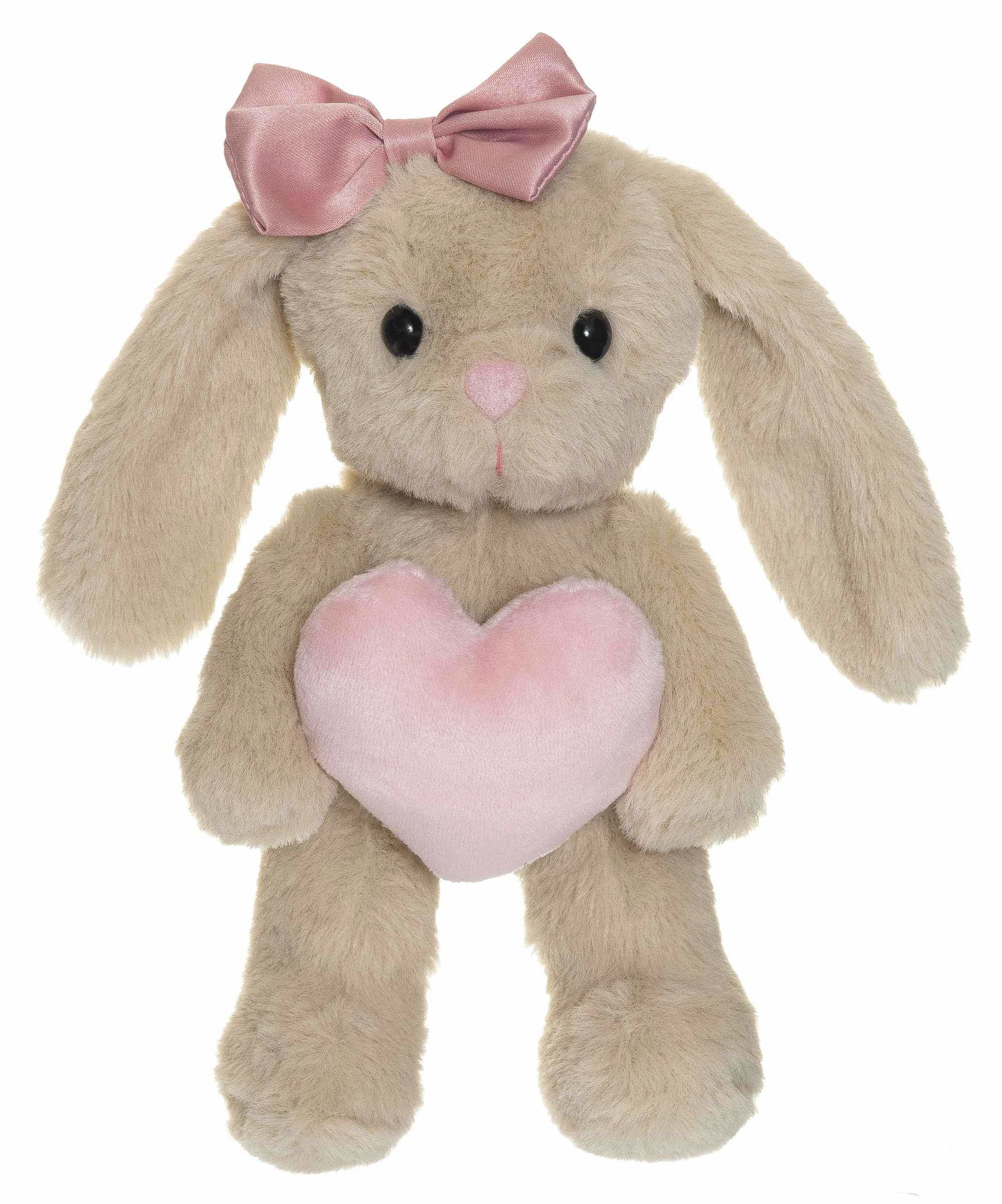Beige kanin plyslegetøj med hjerte, 20 cm