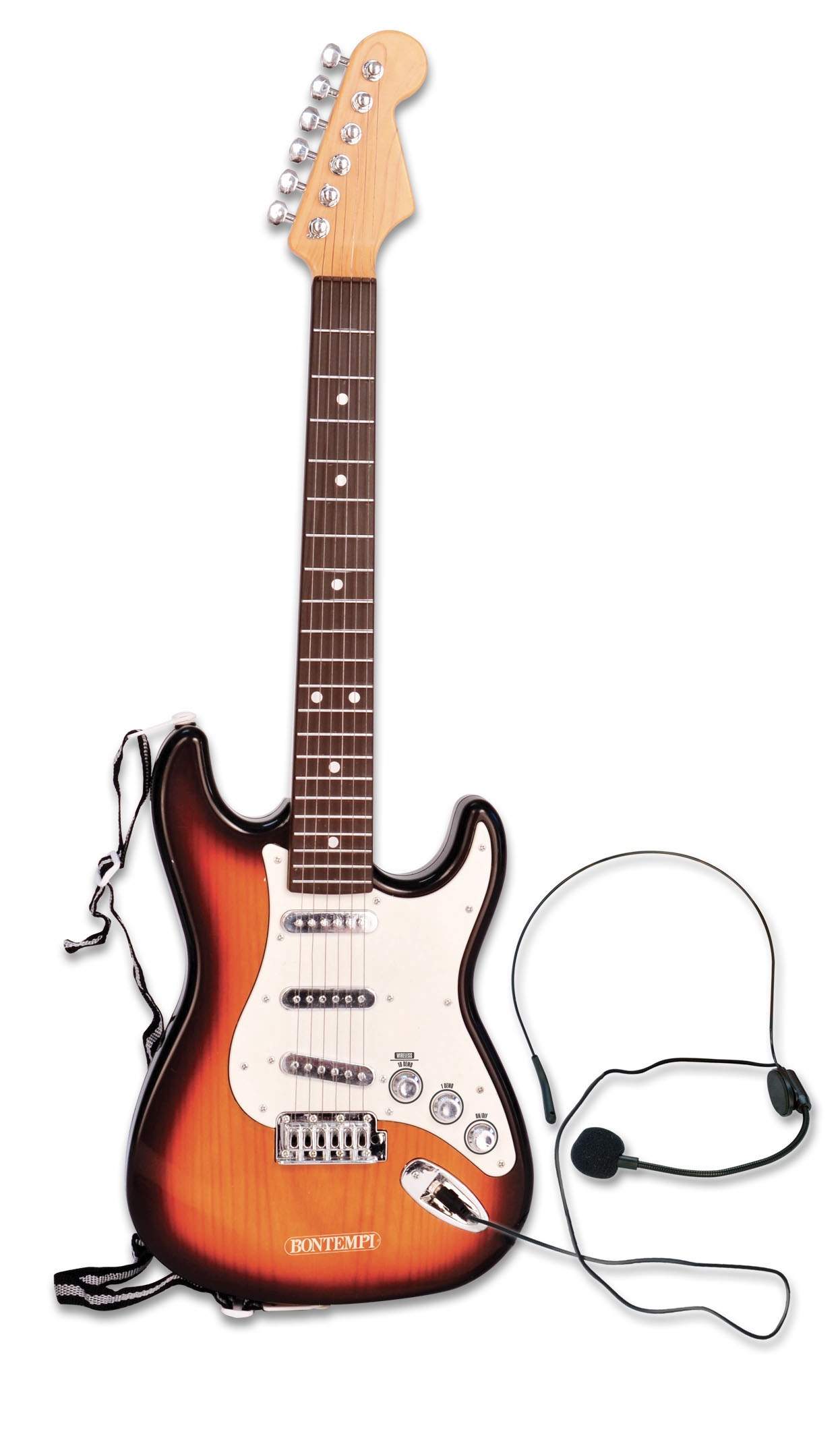Trådløs rockguitar med headsetmikrofon, 67 cm