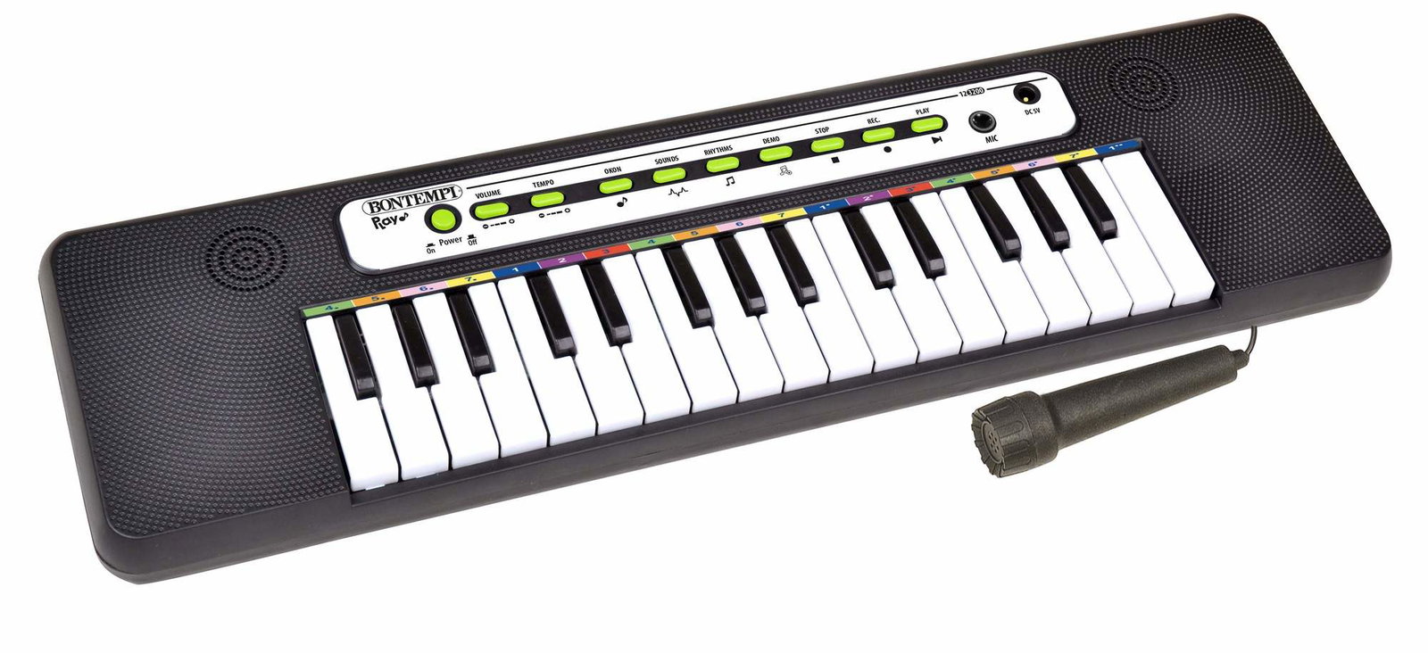 32-tasters keyboard med mikrofon, USB og batteridrevet