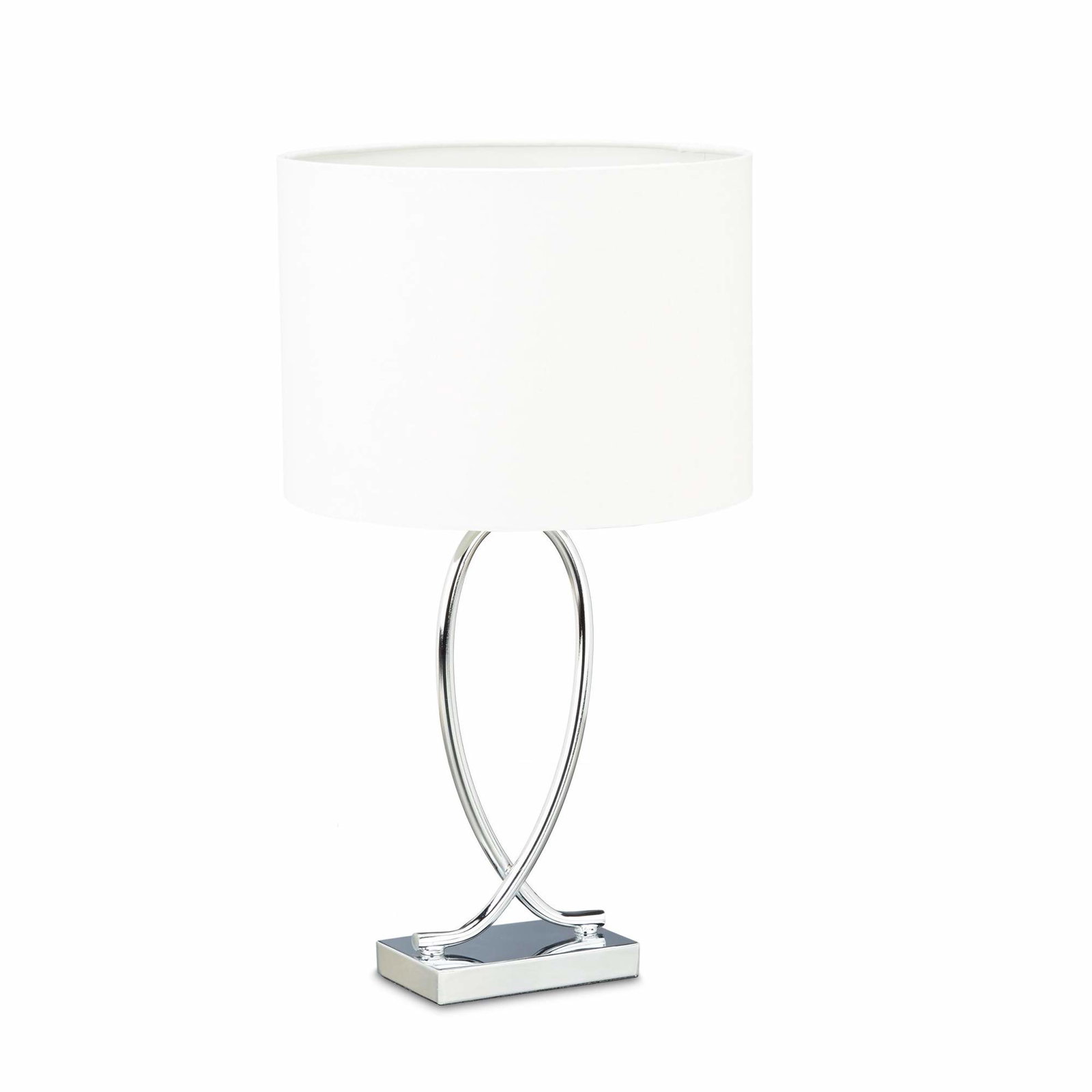 Bordlampe med skærm i sølvstof