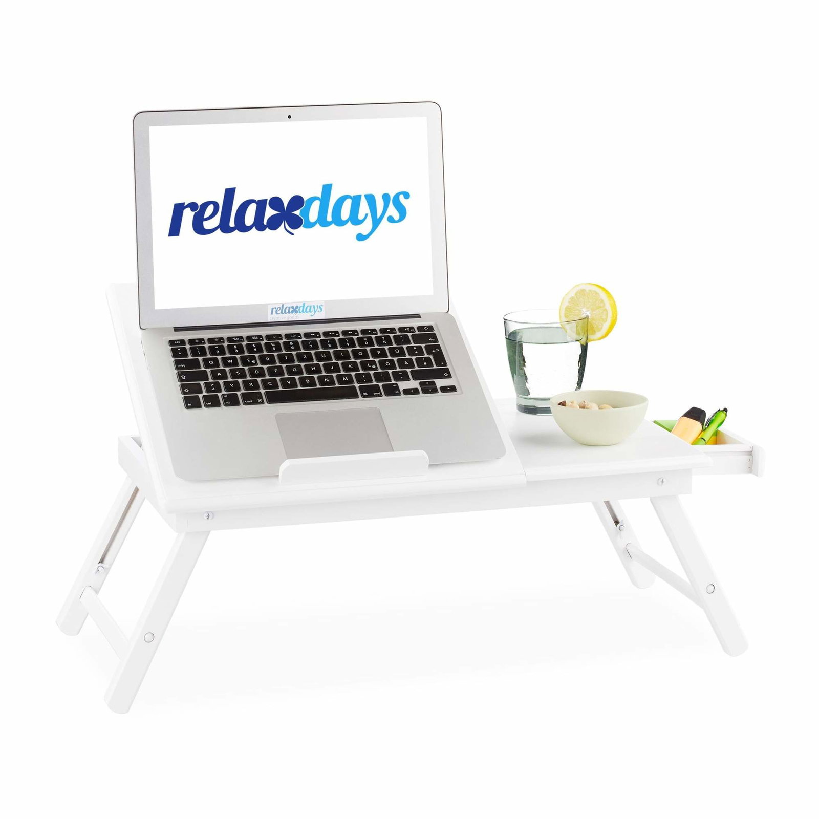 Laptopbord i hvid bambus
