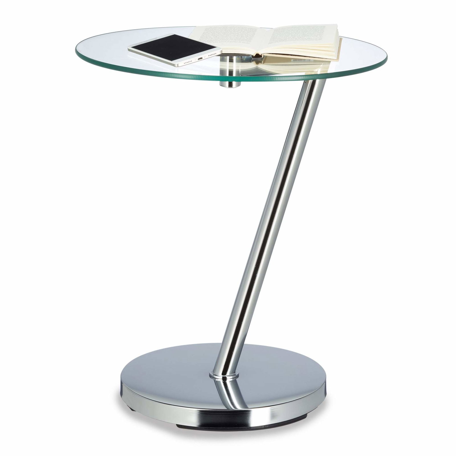 Sidebord i glas og metal