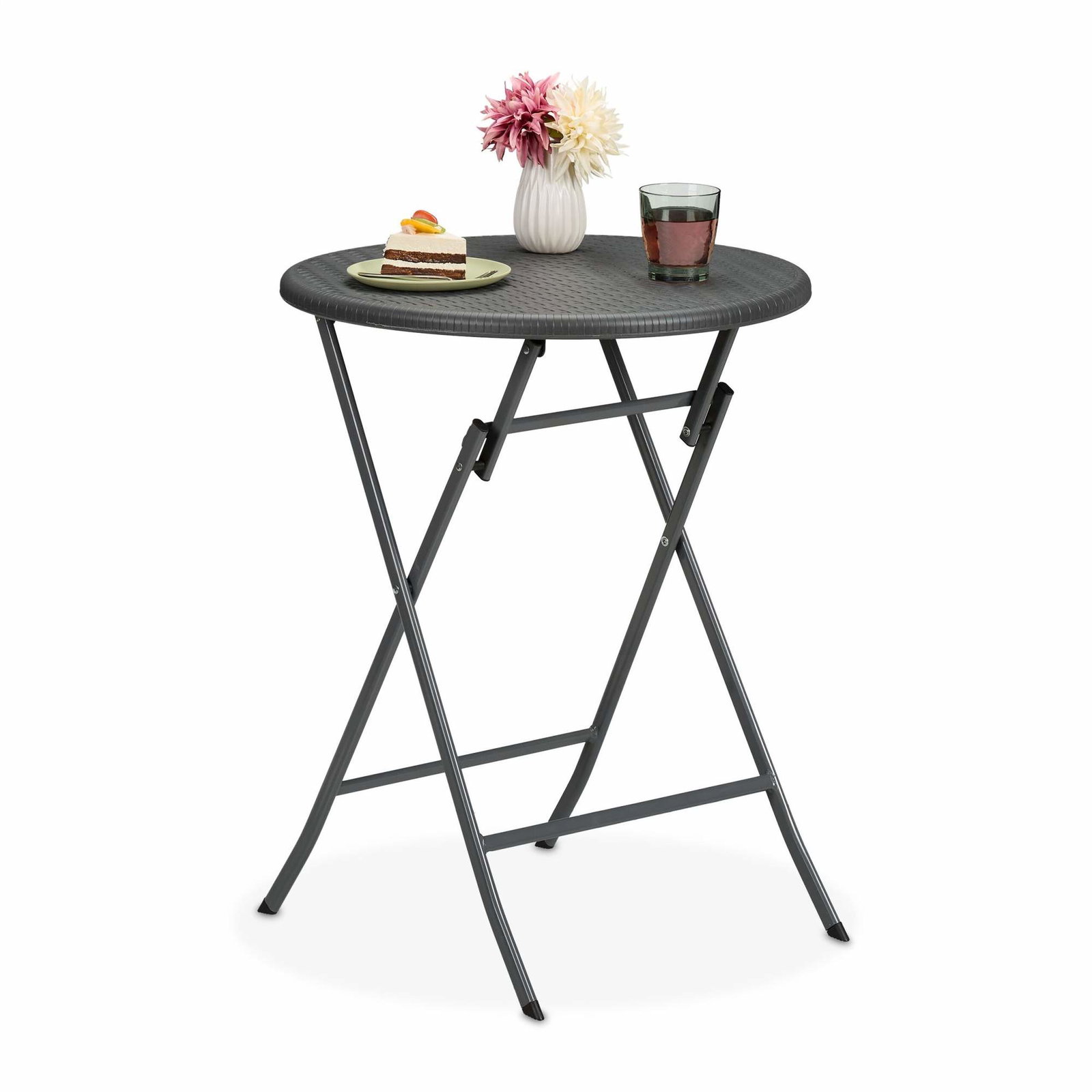 Rundt havebord i rattan look