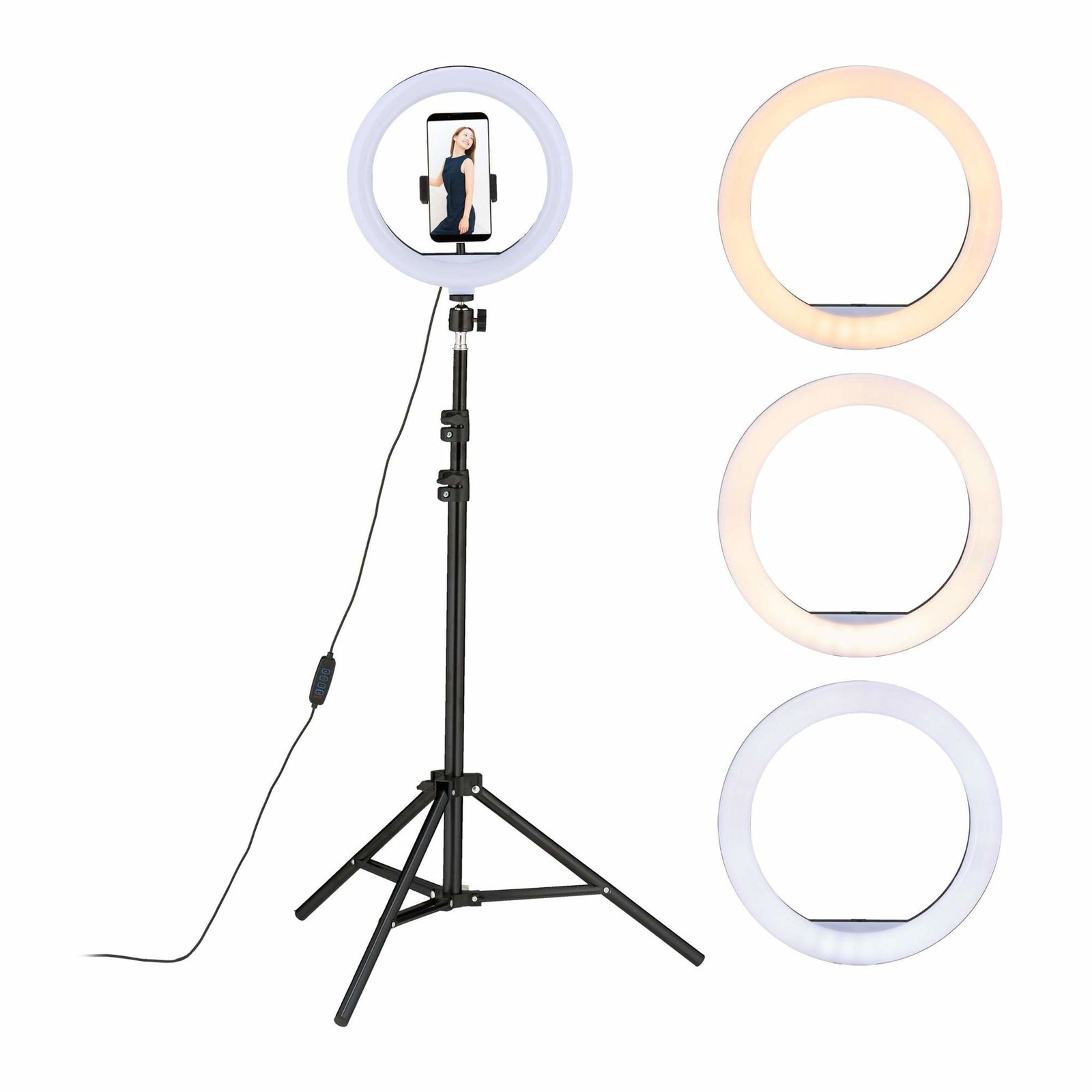 LED ringlys med stativ
