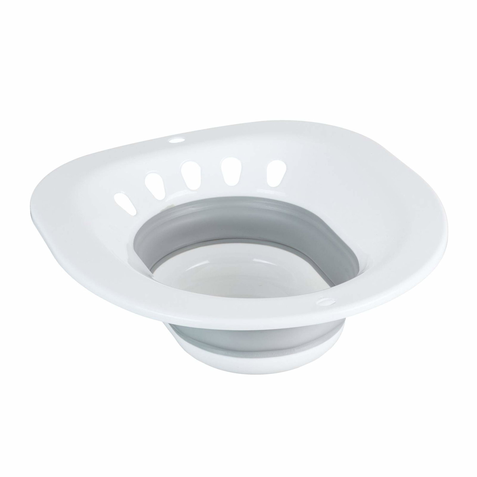 Sammenklappeligt siddebadekar til toilettet