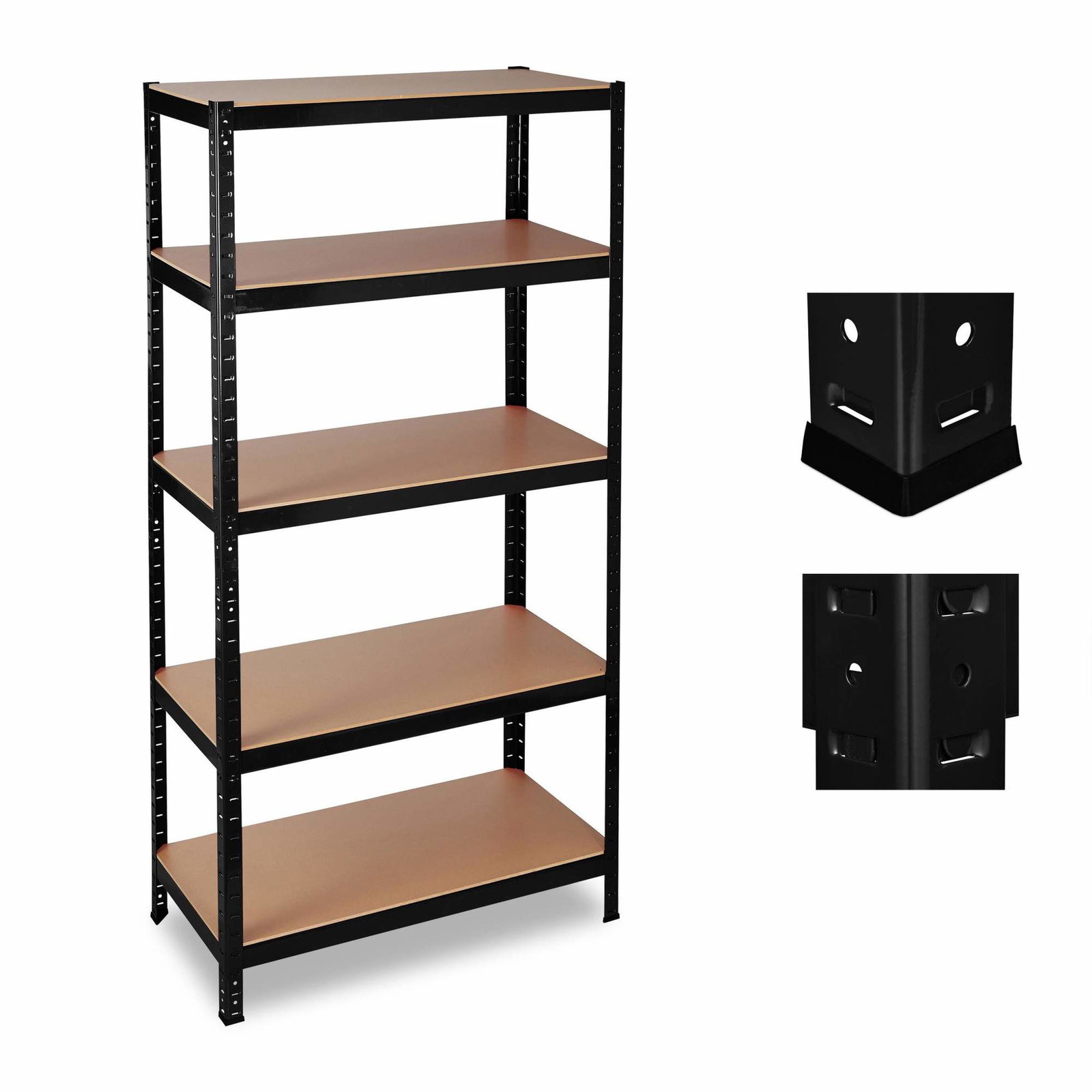Opbevaringshylde 180x90x60 sort