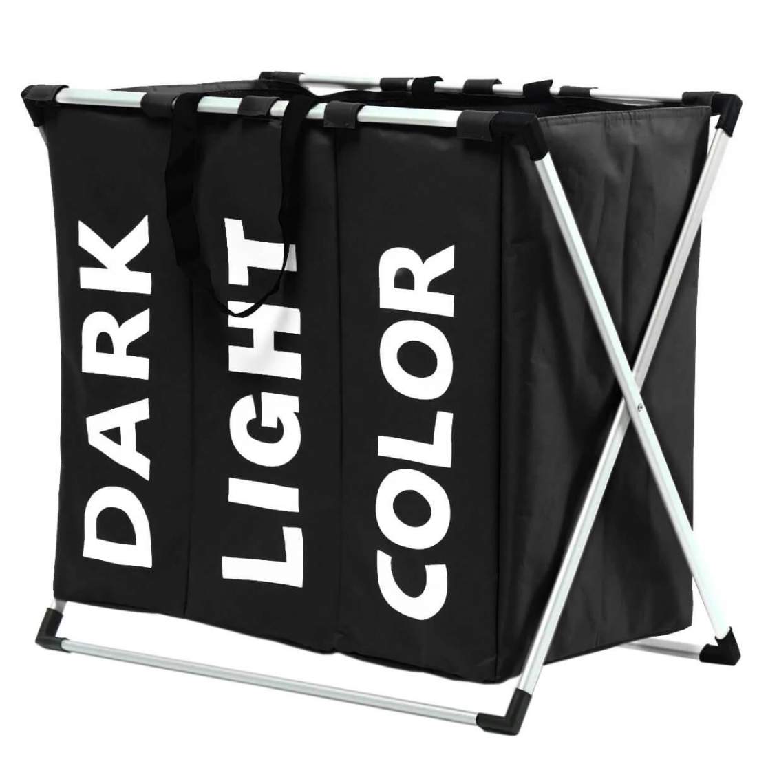 Snygg Tvättkorg i Tre Delar - Svart | Hem & Hobby - Hem & Hushåll - Tvätt - Tvättkorgar | Pryloteket