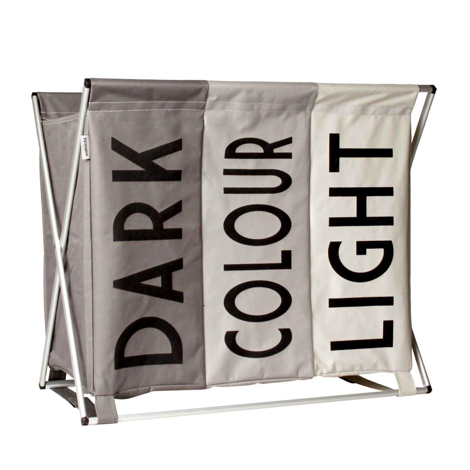 Tyylikäs Pyykkikori Kolmessa Osassa - Harmaa