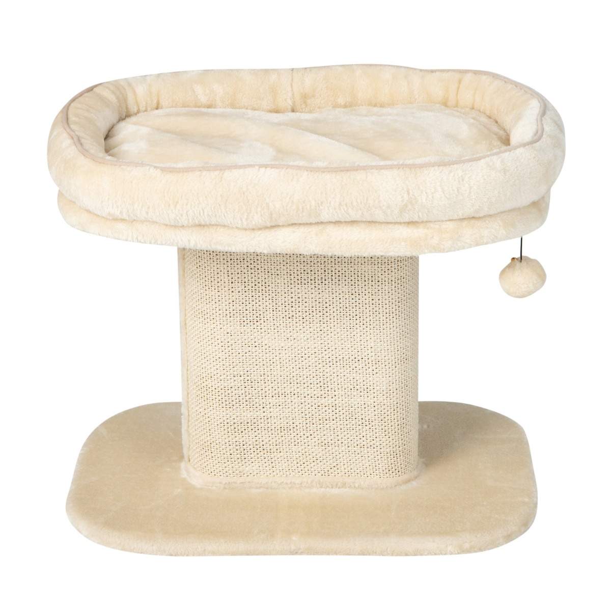 Kradsetræ med plyssæde og sisal kradsemåtte – beige