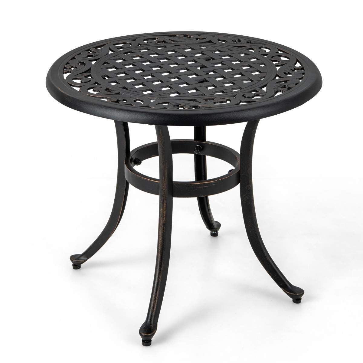Aluminium havebord – 60 cm rundt, justerbare fødder