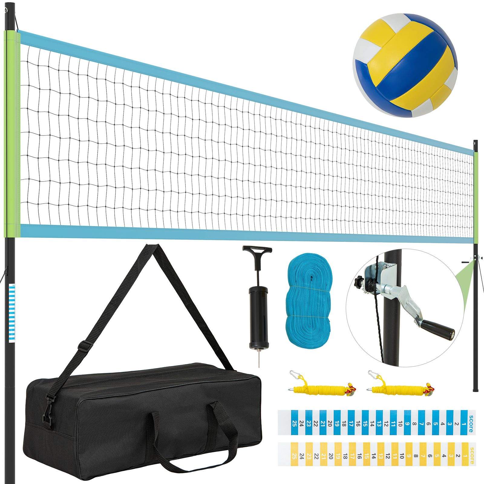 Justerbart udendørs volleyballnetsæt – vandtæt, bærbart