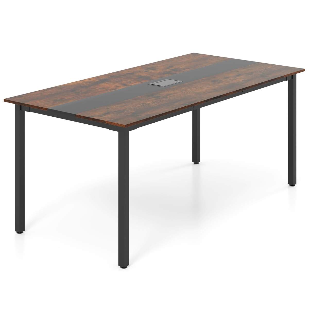 Konferencebord 180x90 cm – Plads til 8-10 personer, Kabelhåndtering