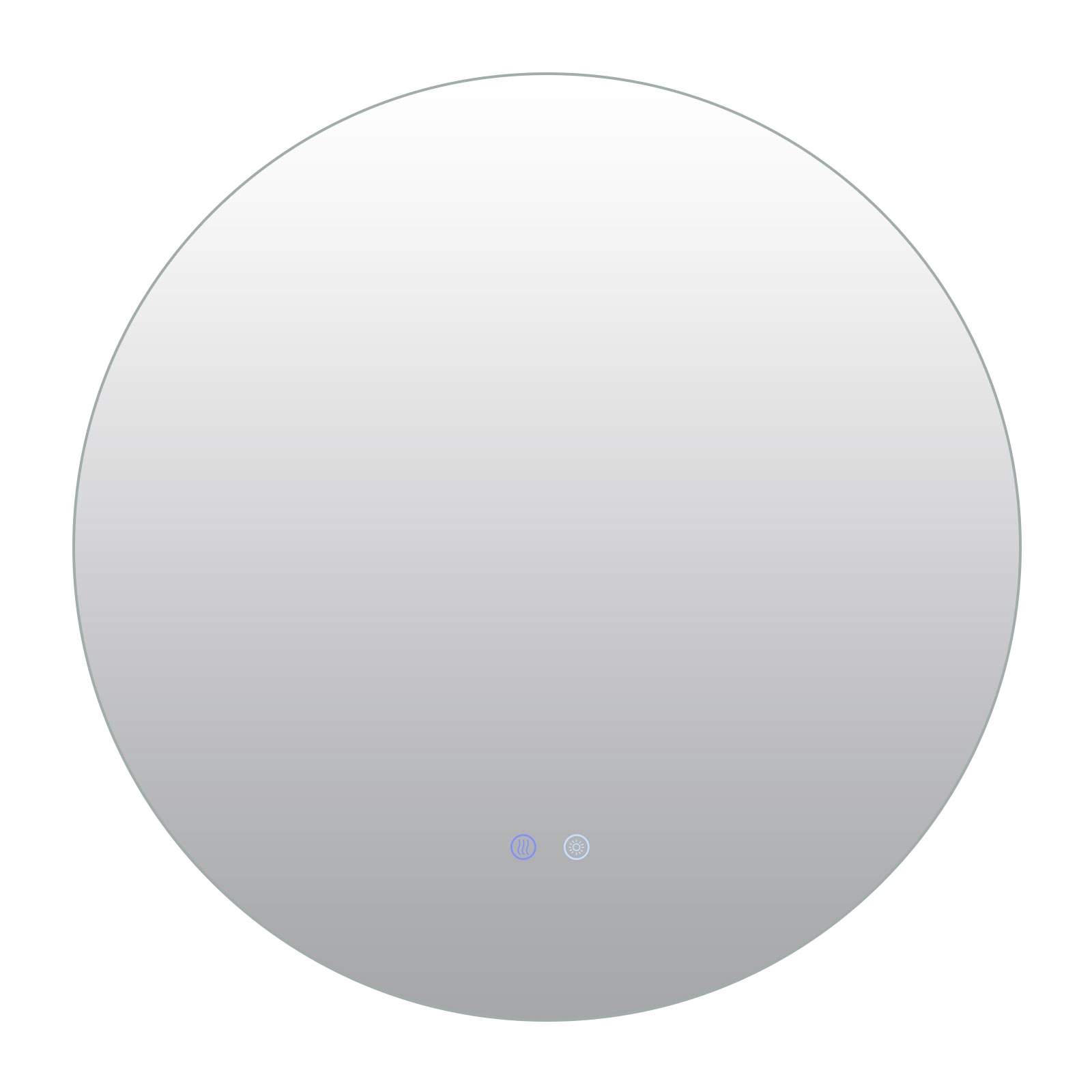 Rundt LED-badeværelsesspejl – 70 cm, antidug, justerbart lys