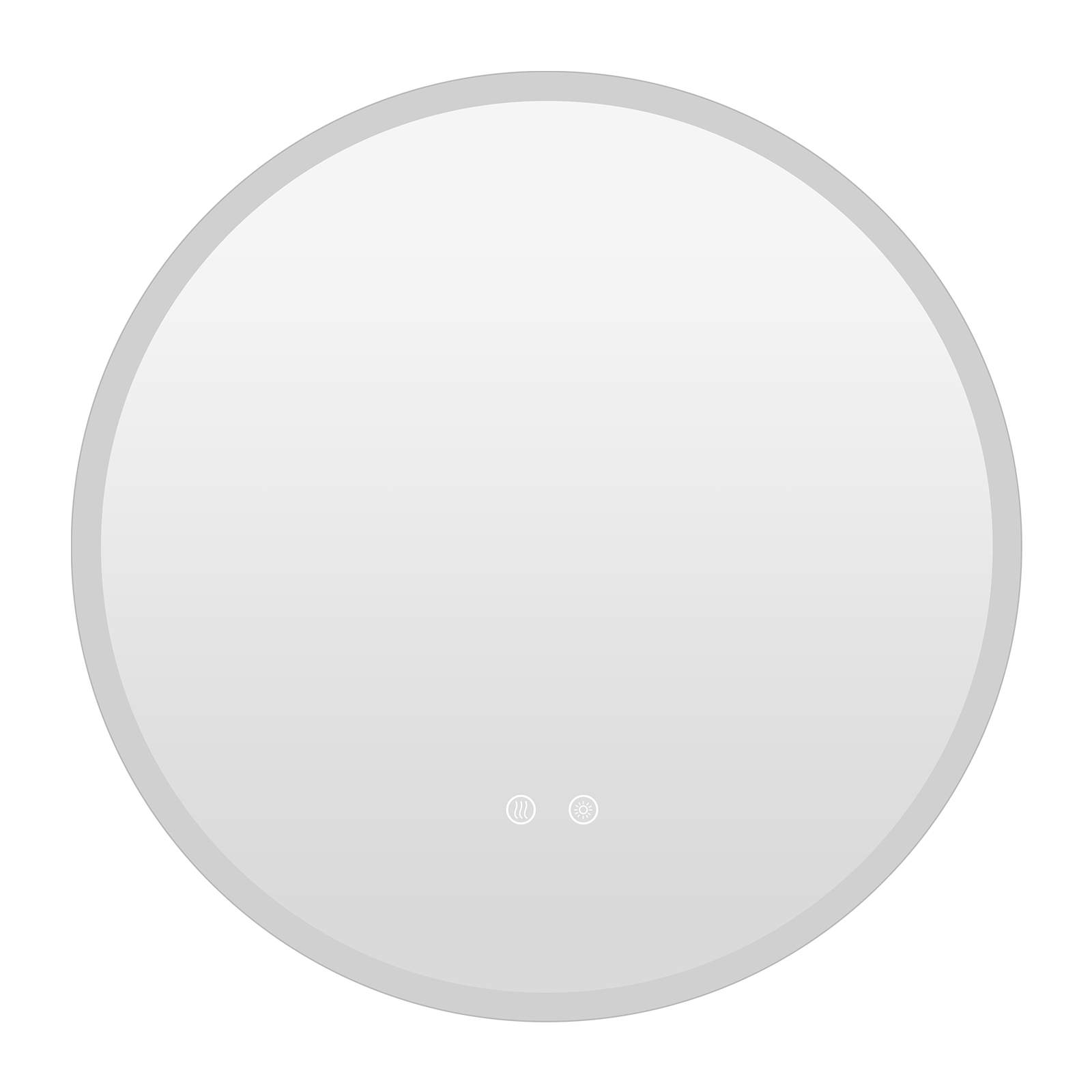 Rundt LED badeværelsesspejl – 70 cm, antidug, 3 lysfarver