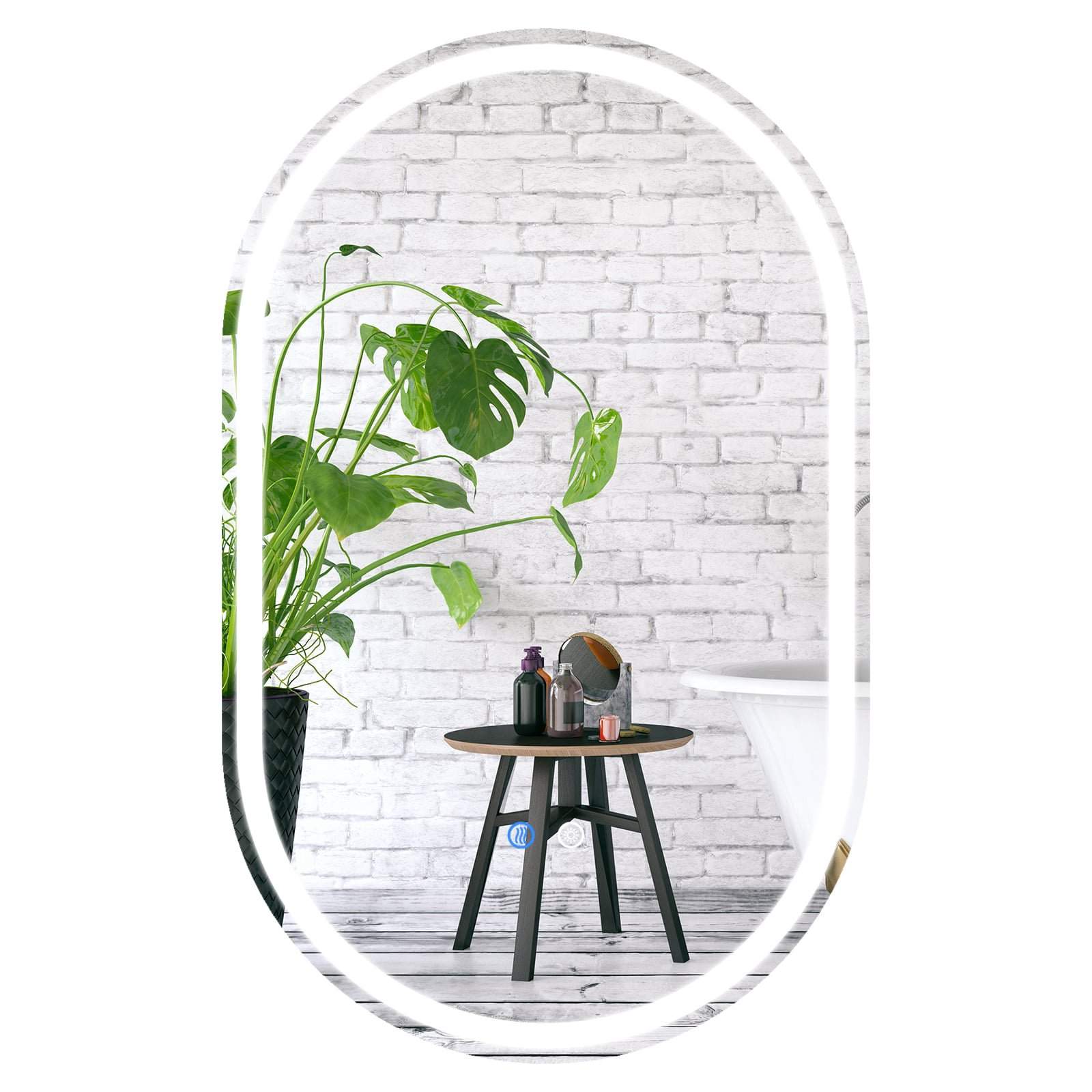LED badeværelsesspejl – 80x50 cm, antidug, justerbart lys
