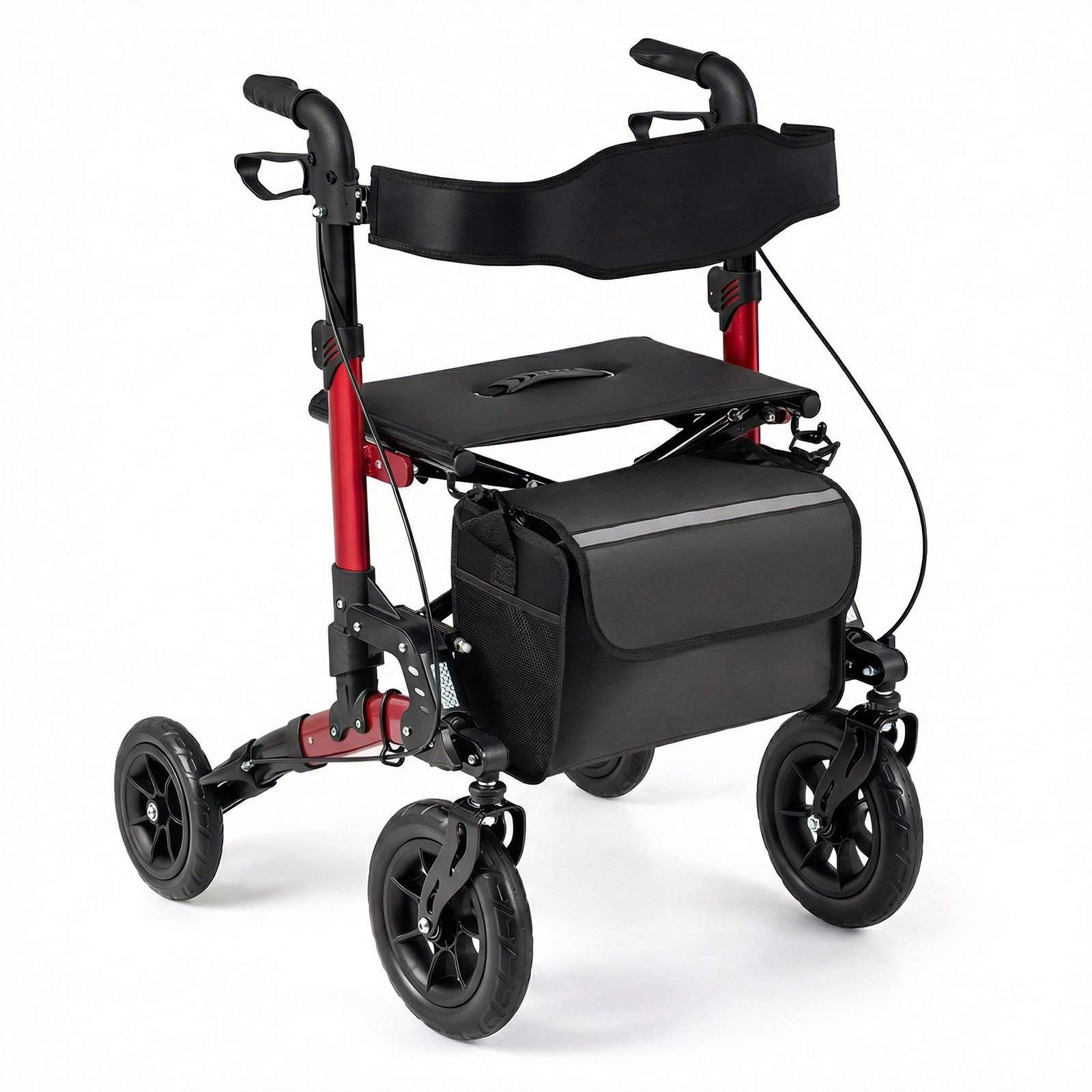 2-i-1 Rollator & Kørestol, Sammenklappelig, Understøtter 136 kg