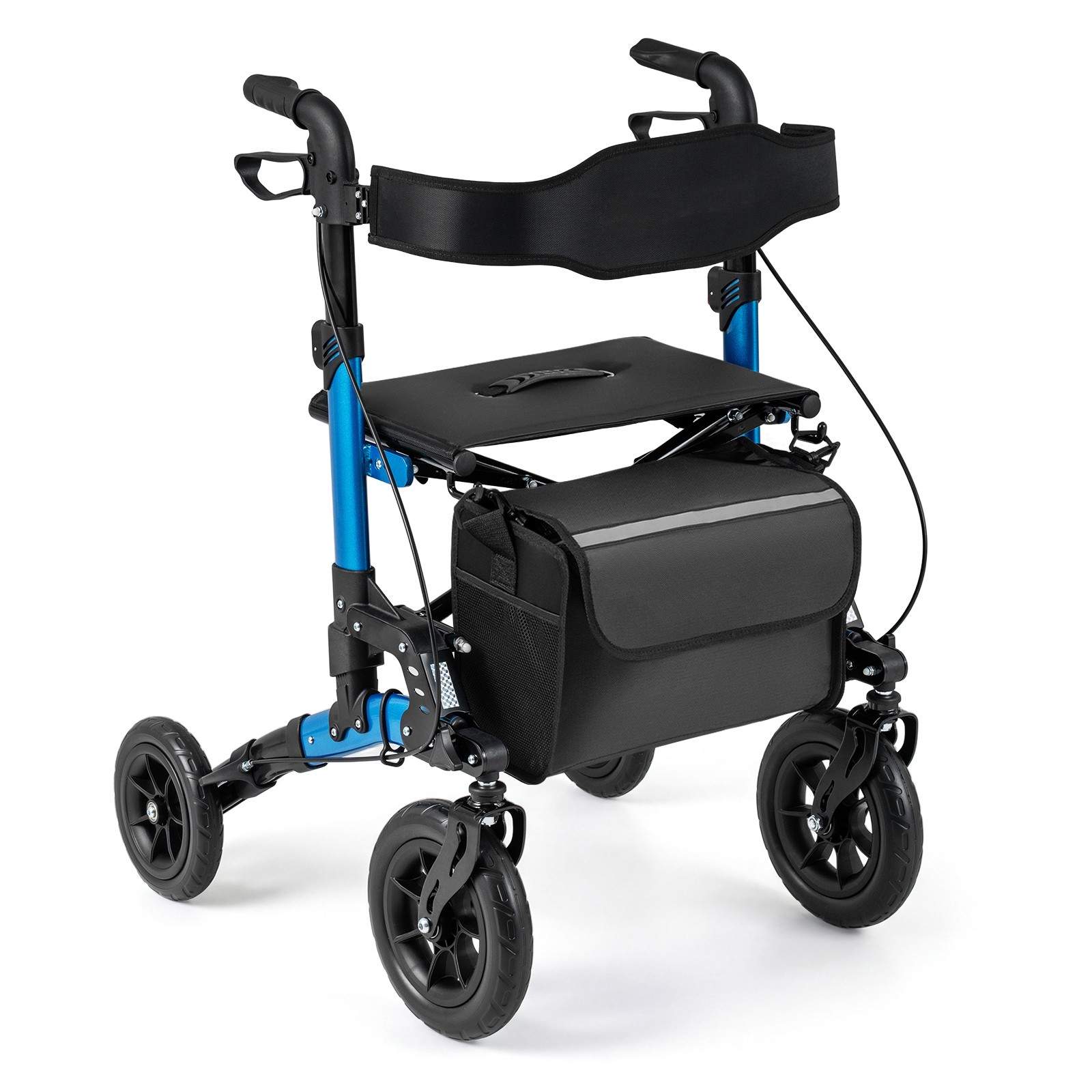 2-i-1 Rollator & Kørestol, Sammenklappelig, Op til 136 kg