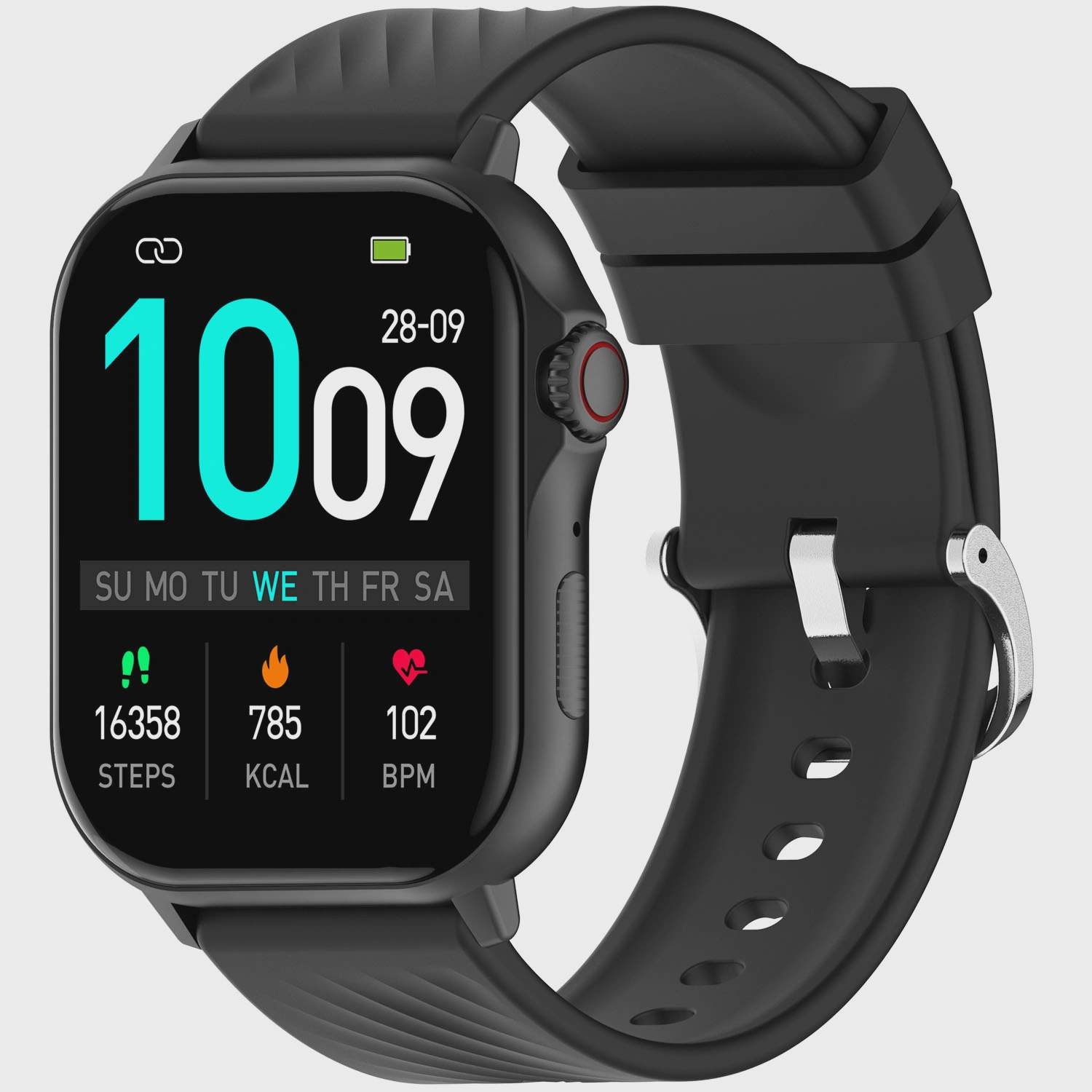 Smartwatch med GPS, 2,13" AMOLED-skærm, sort billede