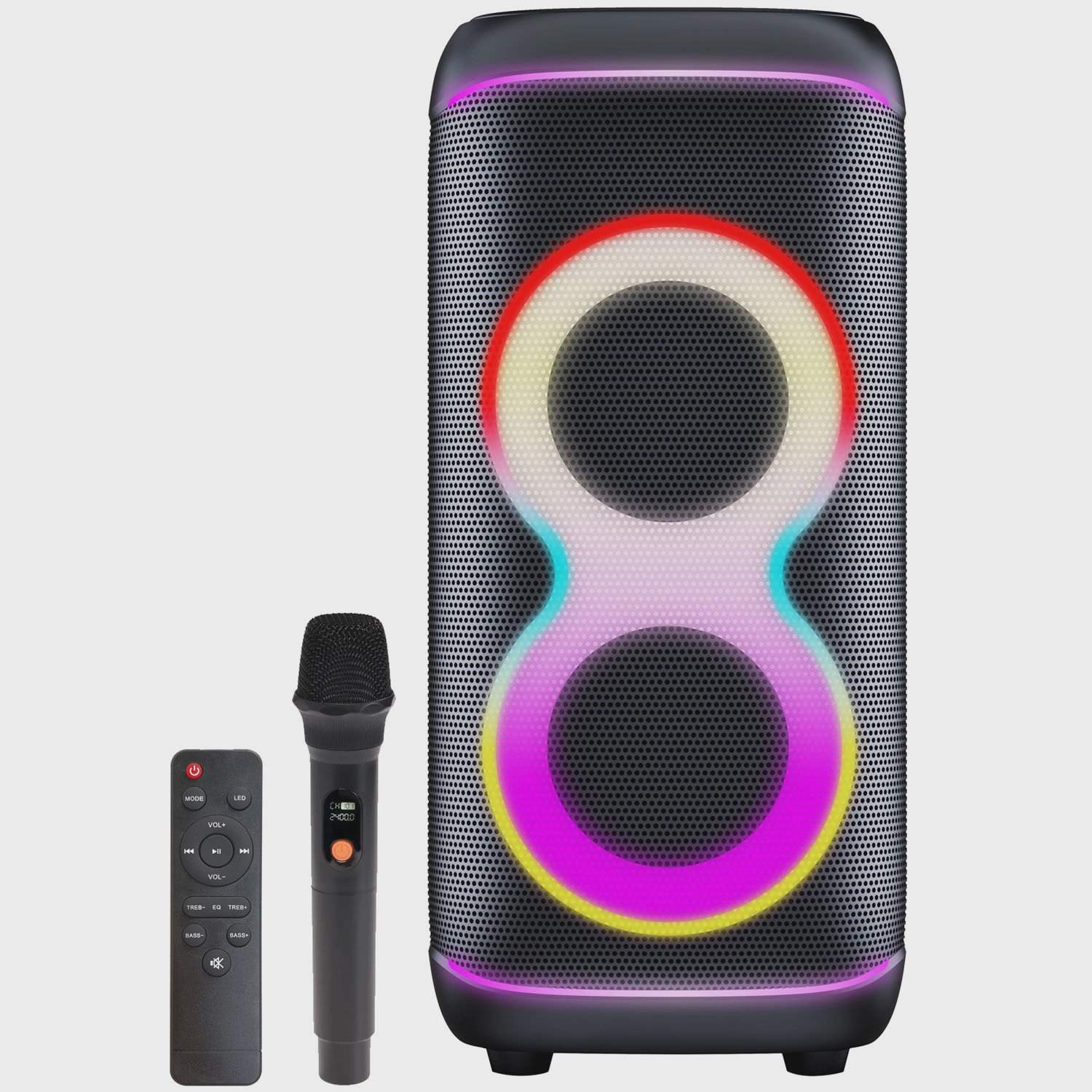 Bluetooth-festhøjttaler, 100W, LED-lys, bærbar billede