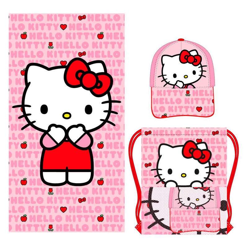 Hello Kitty håndklæde + taske + hue