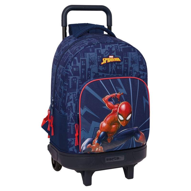 Spiderman Børne Trolley Rygsæk – 45 cm, Aftagelig, Stor Kapacitet