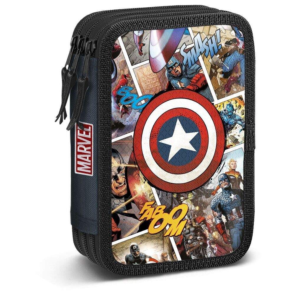Captain America Triple Penalhus – Skolesæt med 54 dele