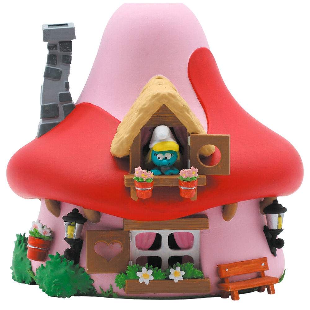 Smølfine Svampehus Sparebøsse – 15 cm PVC Møntbøsse
