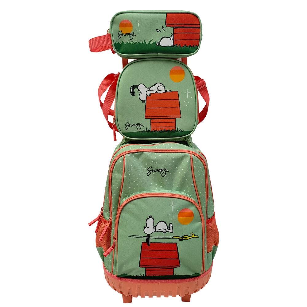 Panuts Snoopy Trolley-sæt + penalhus + madpakke