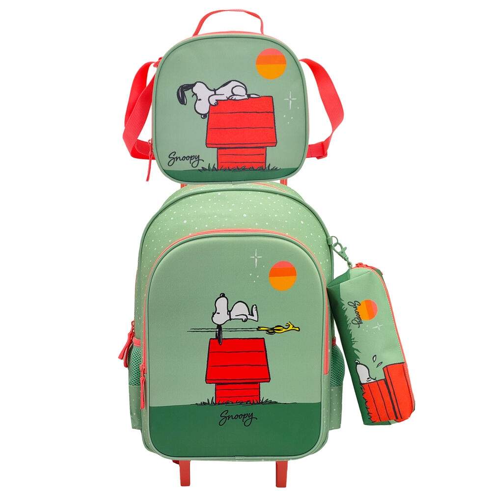 Panuts Snoopy Trolley-sæt + penalhus + madpakke