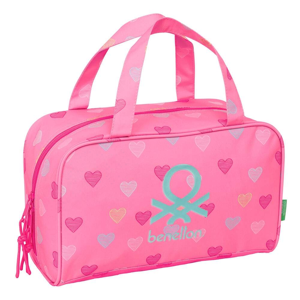 Hjerteformet sminkeæske – 31x14x19cm, organizer og lomme