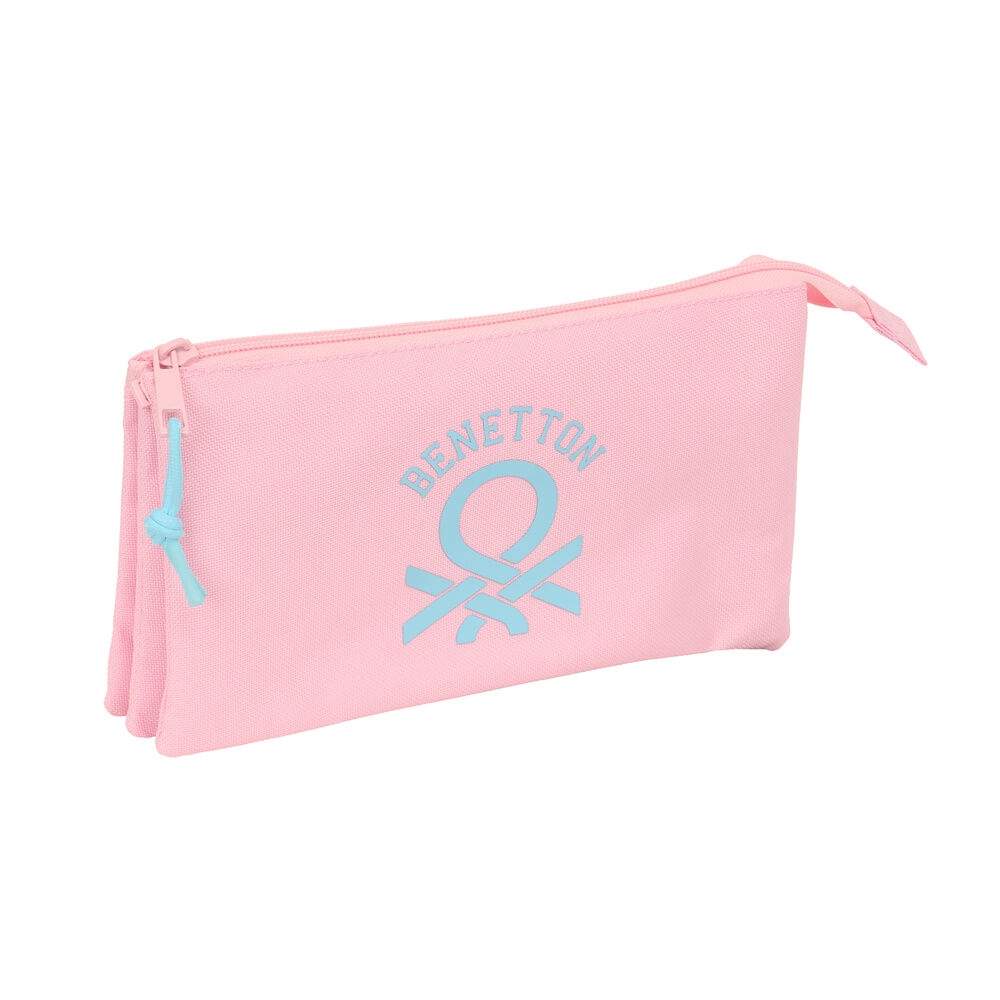 Benetton pastelrosa tredobbelt penalhus