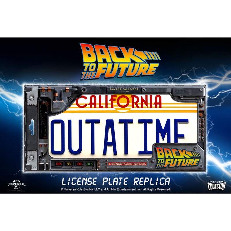 Replika af nummerpladen "Tilbage til fremtiden" fra DeLorean "Outatime"