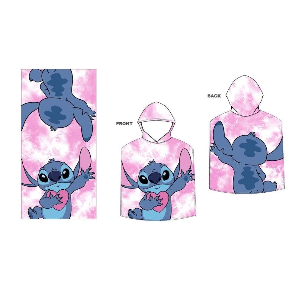 Disney Stitch mikrofiber poncho håndklæde
