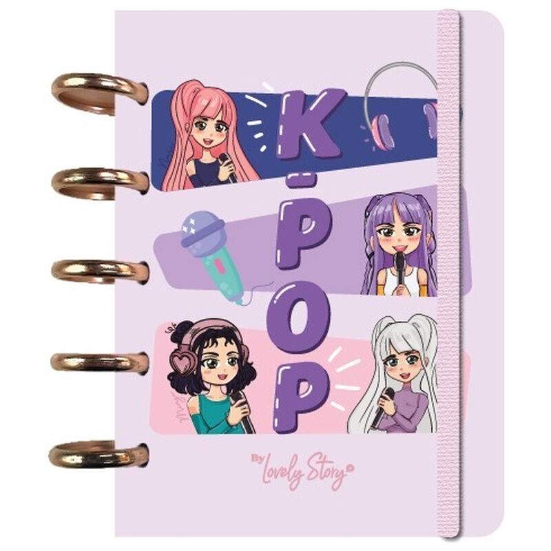 K-Pop lyserød A6 notesbog