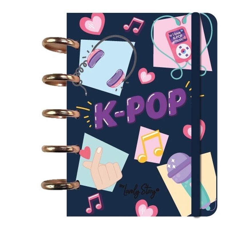 K-Pop mørkeblå A6 notesbog