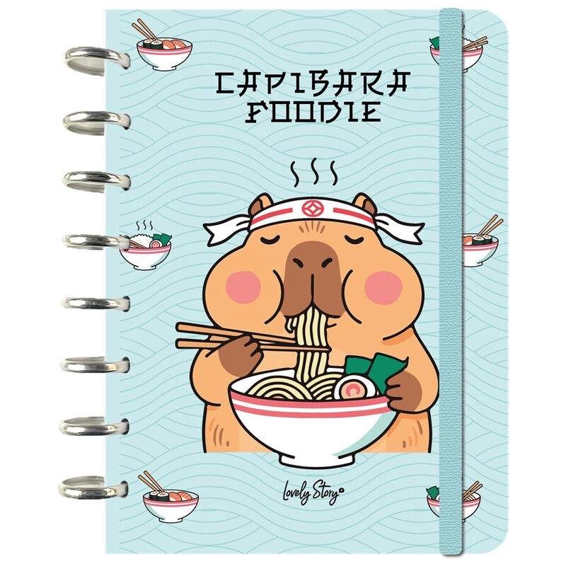 Capybara Foodie notesbog – A5, 100 ark, ringindbundet