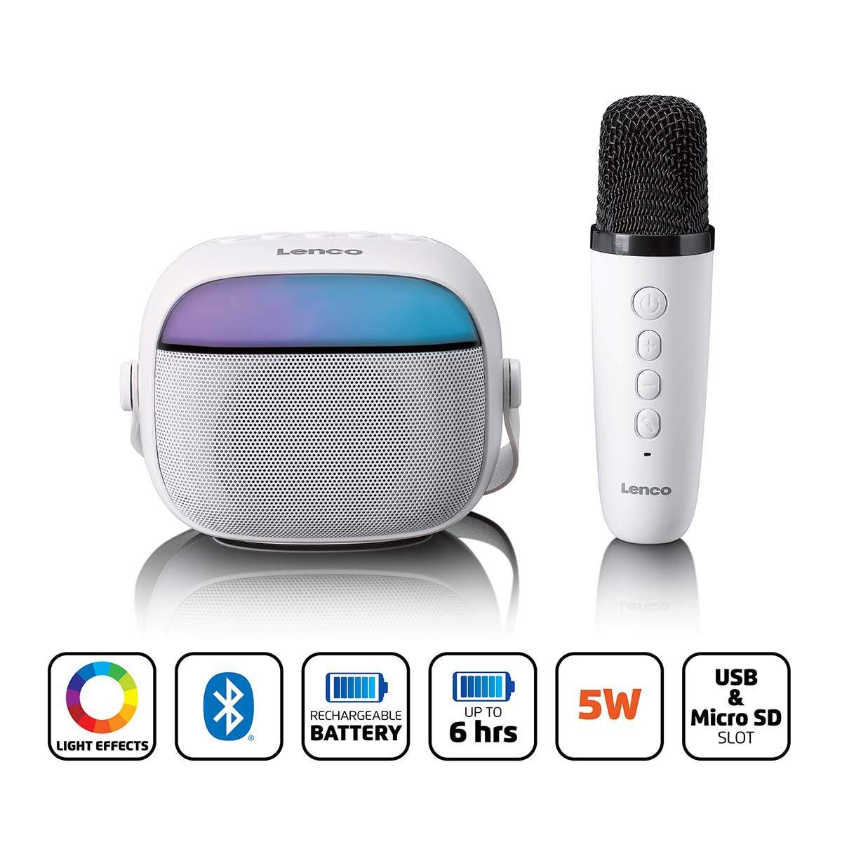 Bluetooth-højttaler med trådløs karaoke-mikrofon, 5W lyd billede