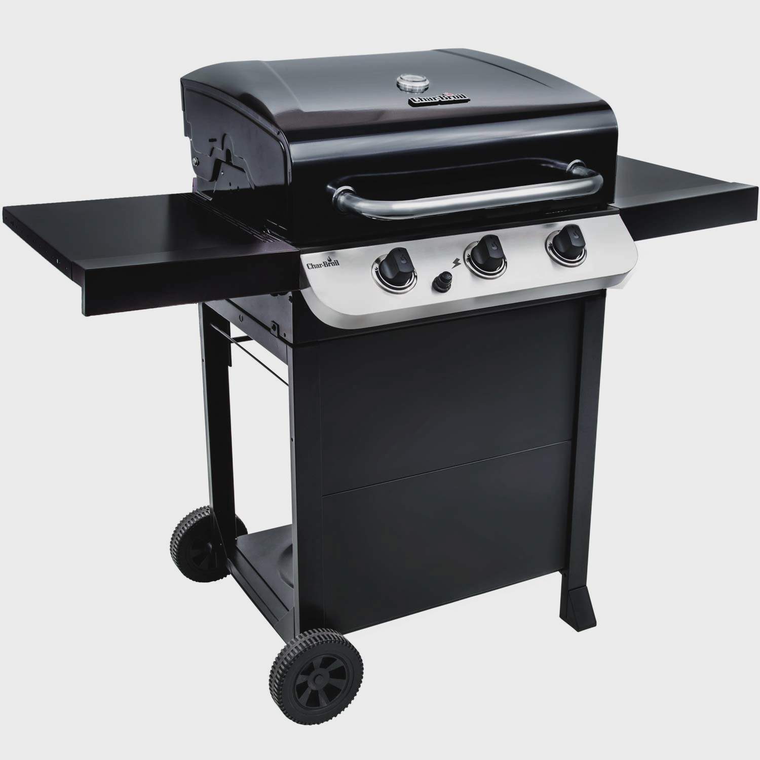 Gasgrill med 3 brændere, støbejernsriste, termometer