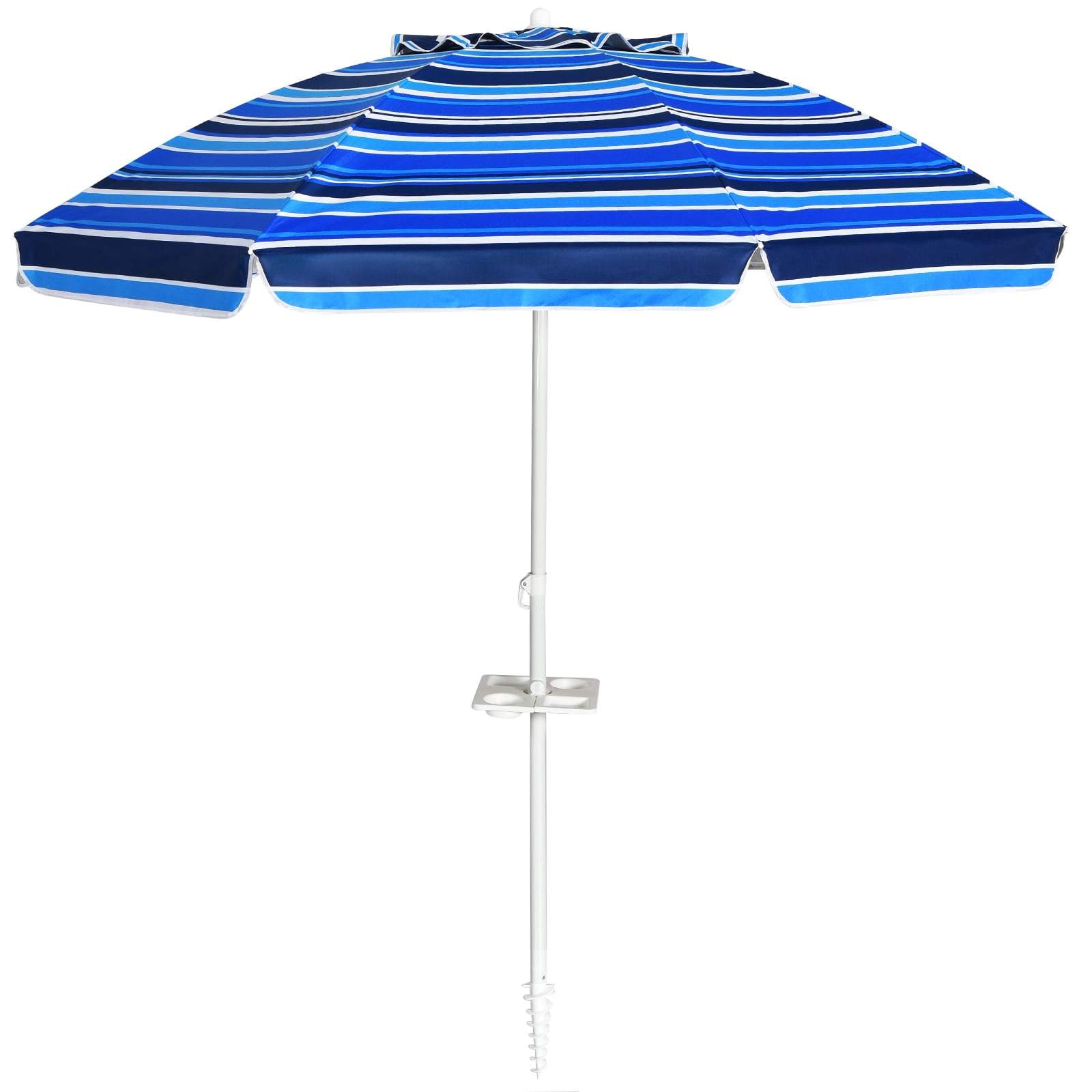 Strandparasoll UPF50+ med lutning och mugghållare, 2,2 m | Hem & Hobby | Pryloteket