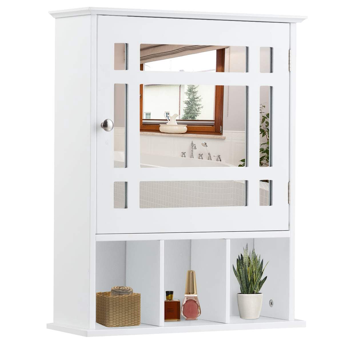 Badrumsspegelskåp – Justerbara hyllor, vit MDF | Hem & Hobby | Pryloteket