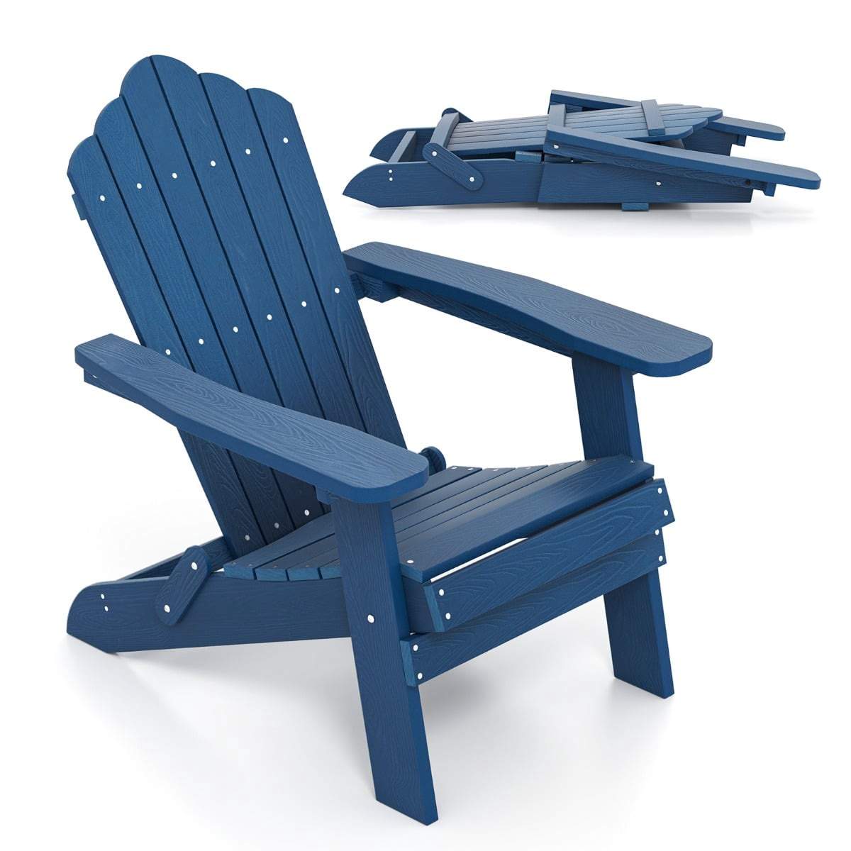 Hopfällbar Adirondack-stol – väderbeständig HIPS, marinblå | Hem & Hobby | Pryloteket