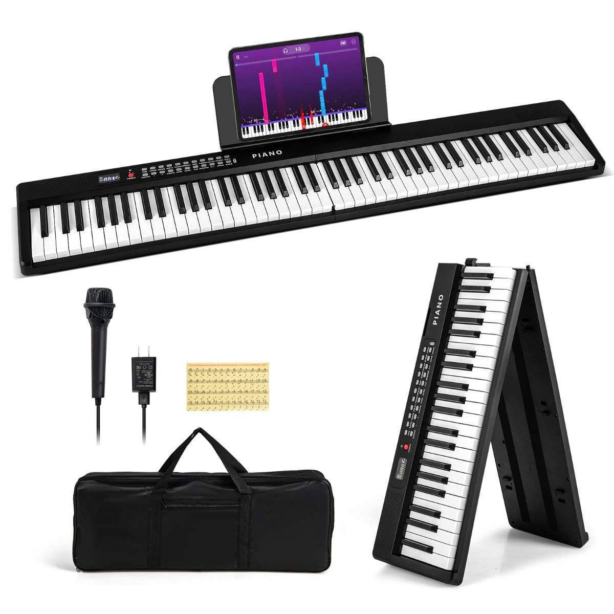Hopfällbart digitalpiano med 88 tangenter och 1000 rytmer och toner | Hem & Hobby | Pryloteket